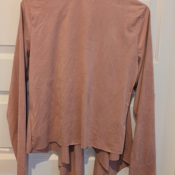 Open-Front Draped Blazer in Dusty Rose - Picture 7 of 13